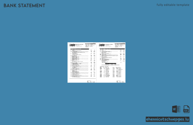 Kontoauszug der Langley Federal Credit Union (USA), Word-Dokument, 6 Seiten, Beispielvorschau
